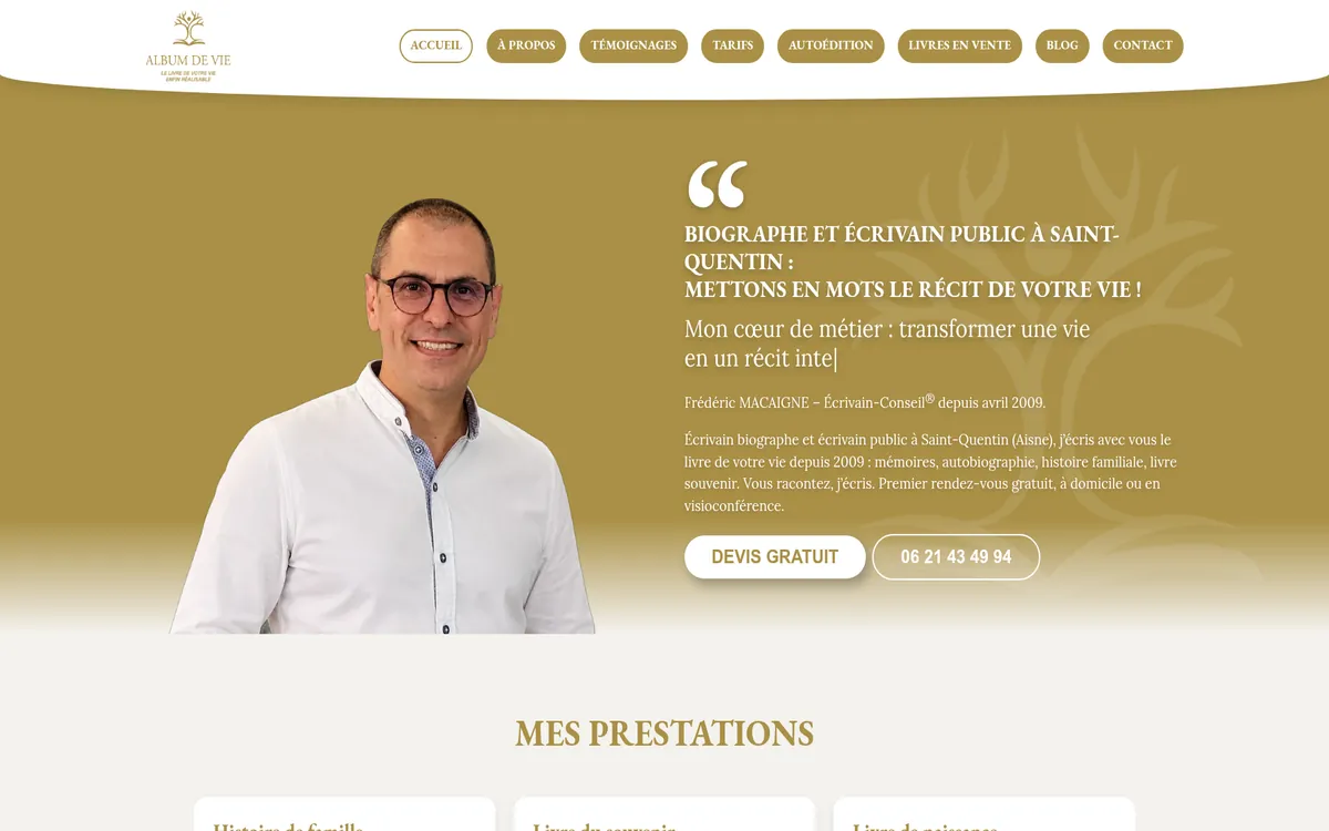 Aperçu du site albumdevie